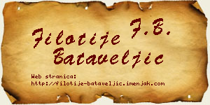 Filotije Bataveljić vizit kartica